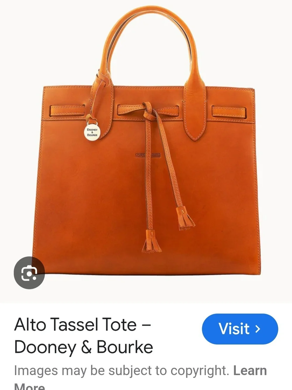 NWOT Dooney & Bourke Alto Tassel Tote - Tobacco Brown - Picture 4 of 16